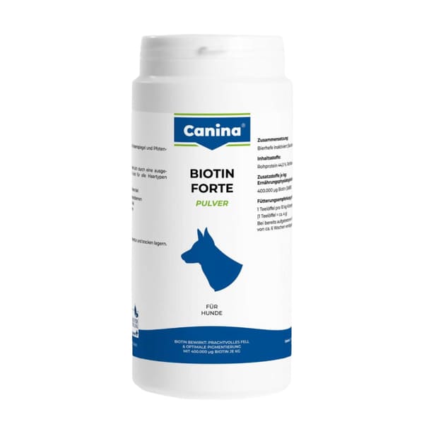 Canina Biotin Forte Pulver biotīna pulveris ādai un apmatojumam suņiem 200 g